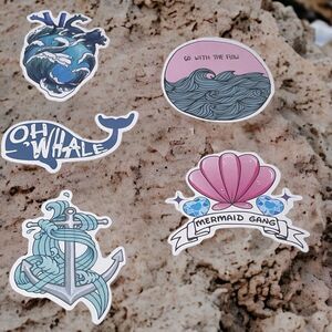 NWT Wool + Pepper Co. Nautical Beach Ocean Sticker Pack (5 stickers)